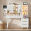 Bureau de coiffeuse éclairé en bois