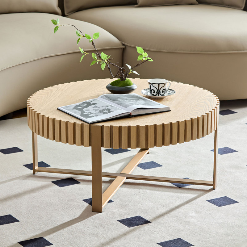 Table basse ronde 31,5 pouces Modern Handcraft, Bois de frêne naturel