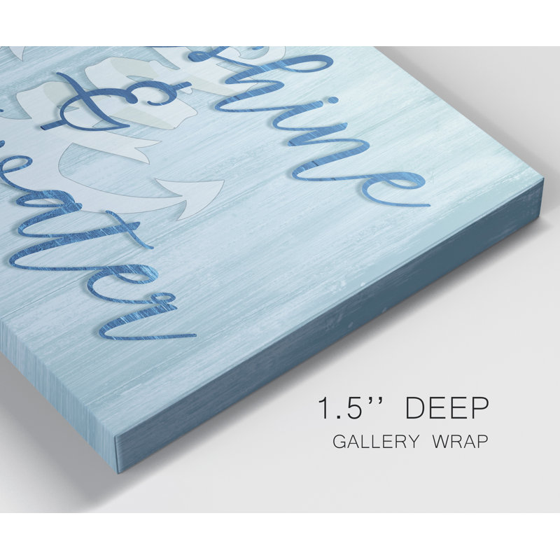 Sunshine & Saltwater - reproduction d'art textuel sur toile tendue, H 12 po x l 8 po x P 1 po