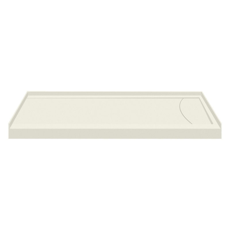 Transolid 60-in x 32-in Cast Solid Surface Tub Replacement Base Linear, Right, Cameo