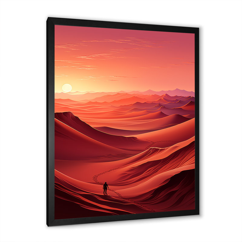 «Red and Yellow Dunes Desert II», Cadre simple noir, H 20 po x l 12 po x P 1 po