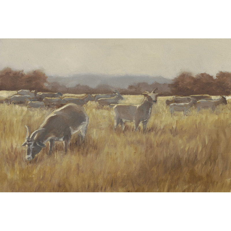 " Grazing Goats II " by Ethan Harper Painting Print, 24" H x 36" W  