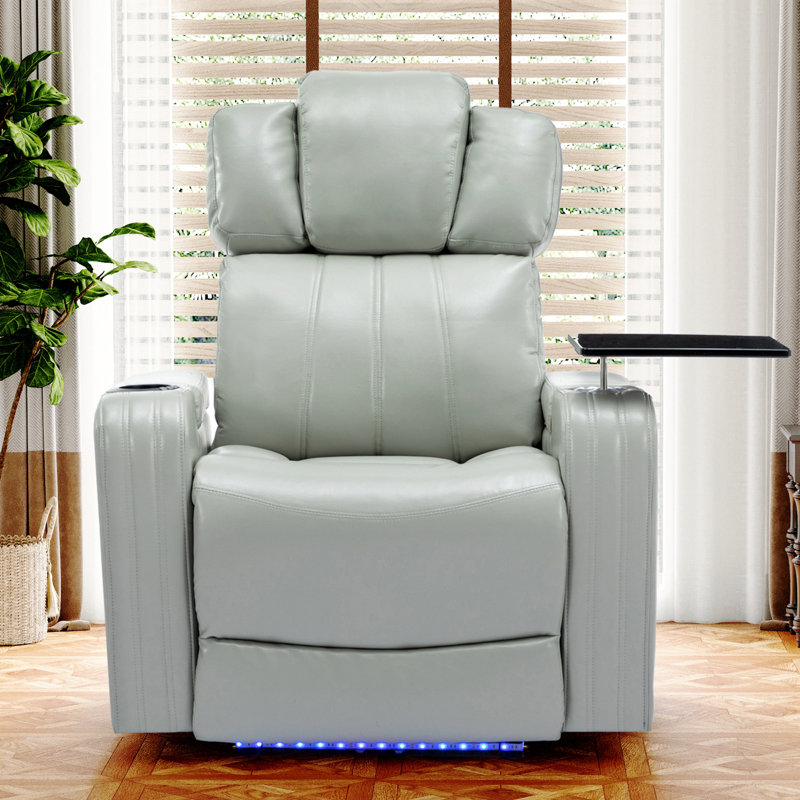 Fauteuil inclinable électrique de 35,5 po de largeur avec lumière DEL, Gris