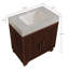 Meuble-lavabo autoportant contemporain Elara 30 po en pierre frittée avec comptoir en pierre frittée, lavabo en céramique et rangement intégré-135784684