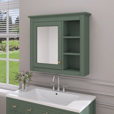 Shafon 30'' W 28'' H Surface Framed Medicine Cabinet with Mirror