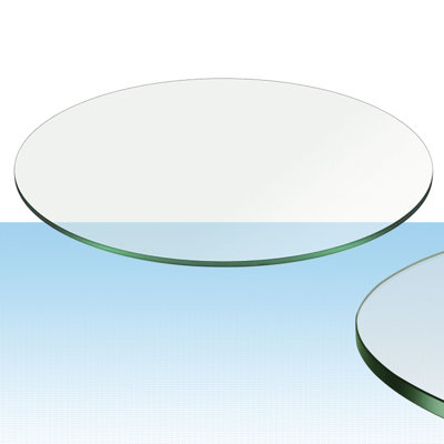Glass Circular Straight Cut Edge Table Top