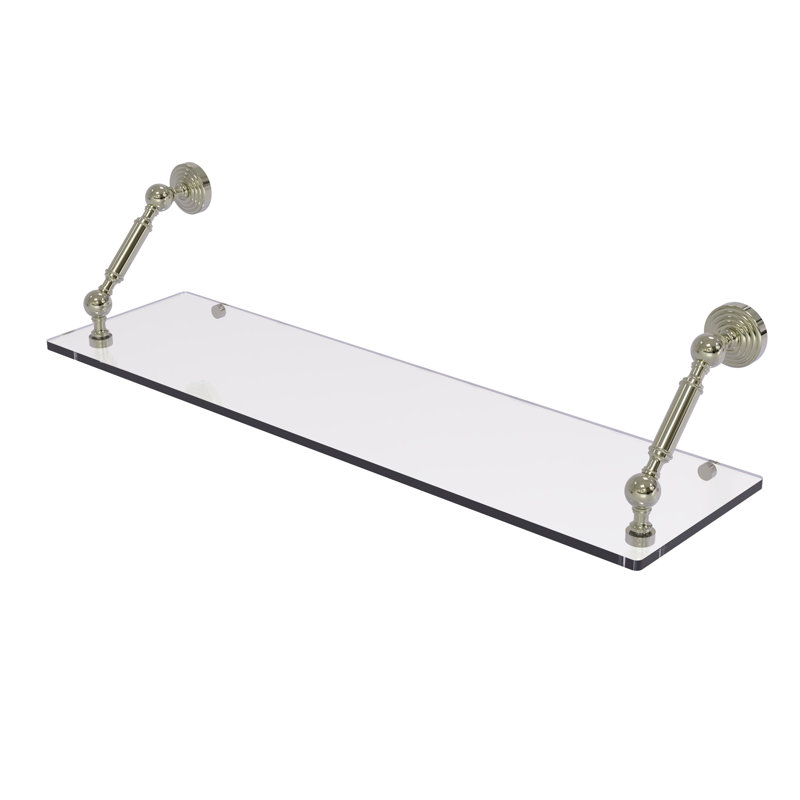 Tablette flottante Beresford, Nickel poli, H 7,3 po x l 30 po x P 8 po