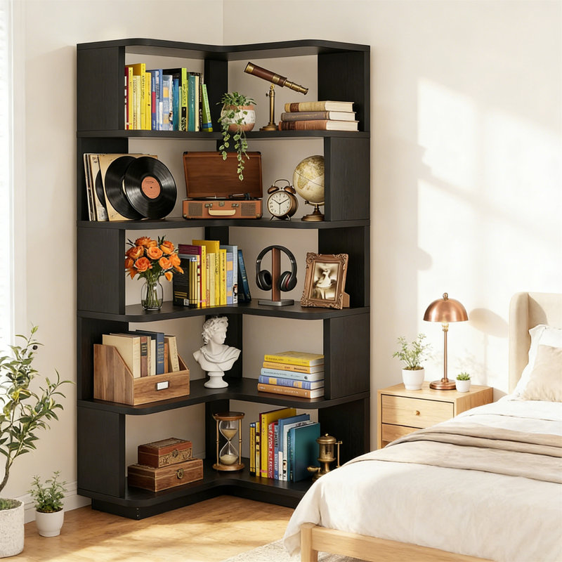 162cm H x 60cm W Standard Bookcase, Black