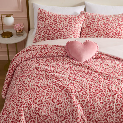 Ensemble d'édredon rose réversible Betsey Johnson