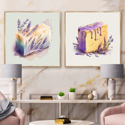 Lavender Soap - Bath & Laundry Square Collage Set Of 2