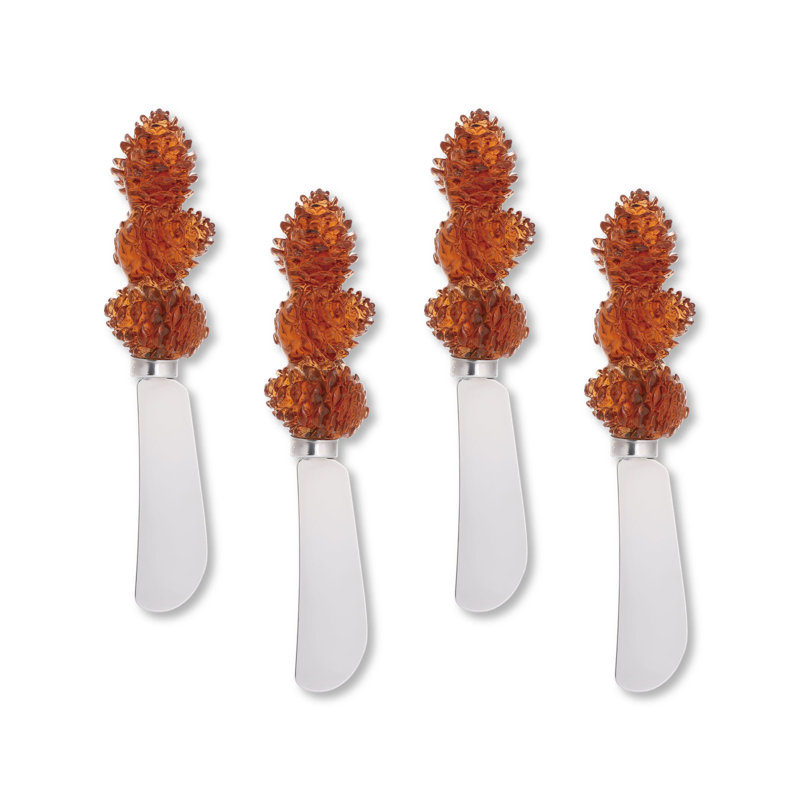 Pinecones Transparent Polyresin Cheese Spreader, S4