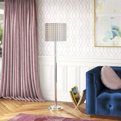 Ecole 58'' Nickel Traditional Floor Lamp