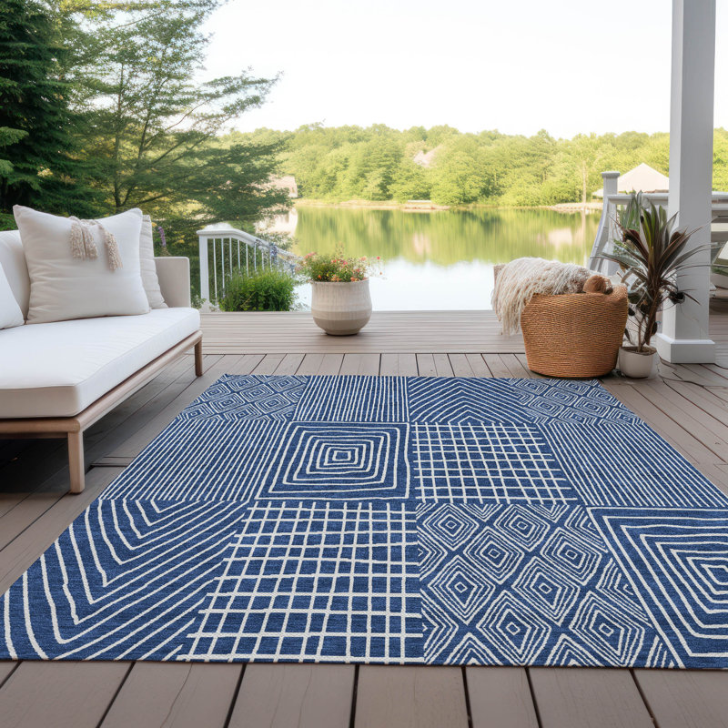  Machine Washable Indoor/Outdoor Chantille ACN990 Green Area Rug, Rectangle 8' x 10'