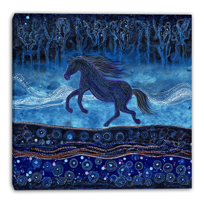 Desert Pattern Horse Wrapped Canvas Wall Art