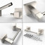 Ensemble de quincaillerie de salle de bain 2 pièces avec porte-papier hygiénique et barre à serviettes en nickel brossé-121793965