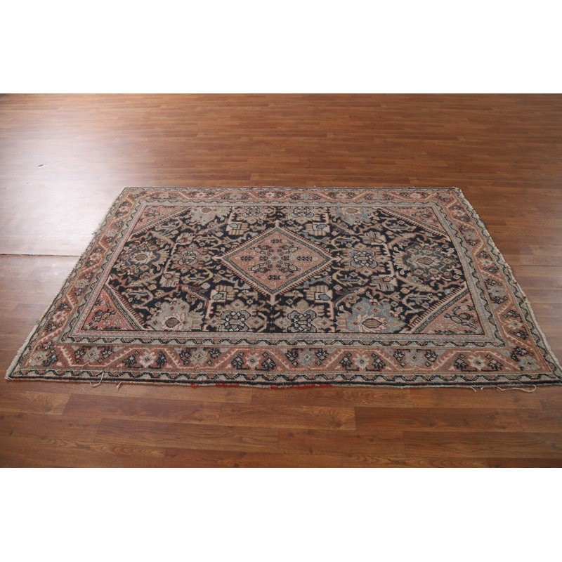 Tapis traditionnel rétro à motif géométrique 4 x 7