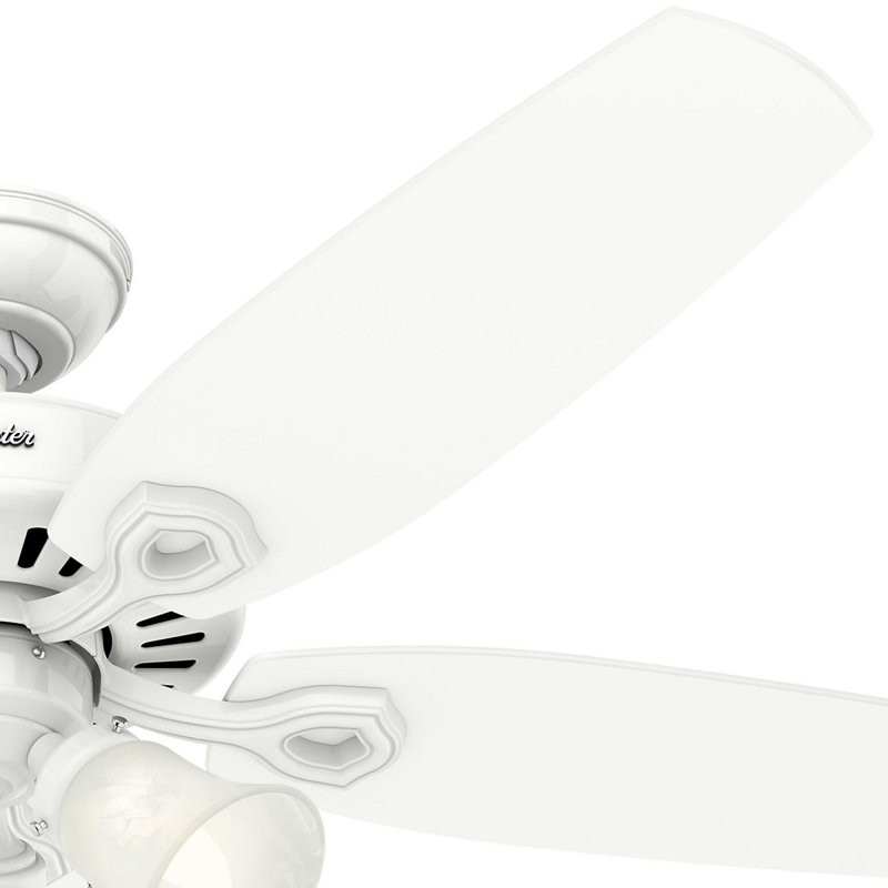 132cm Ceiling Fan with Light Kit, Snow White, Snow White