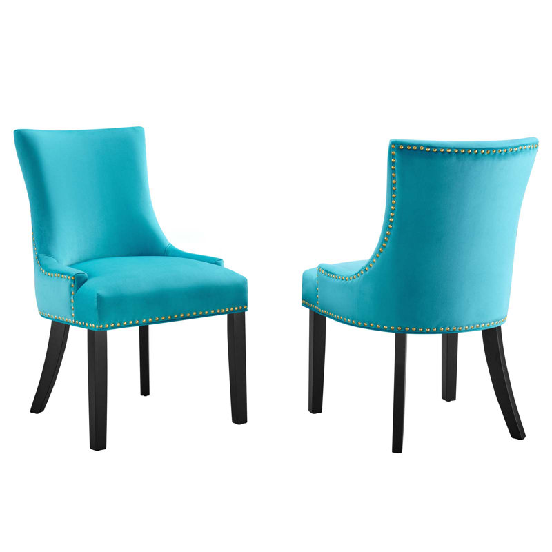Modway Marquis Performance Velvet Dining Chairs, Blue