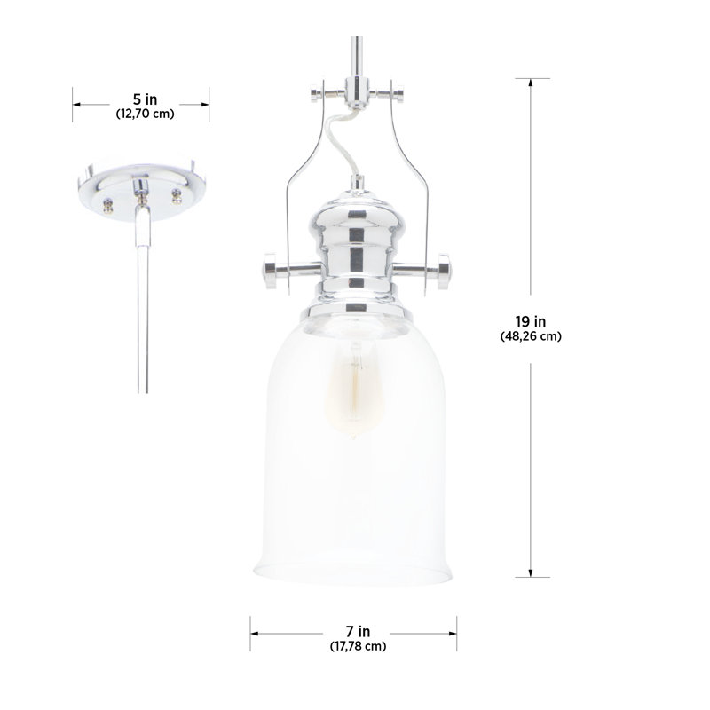 Erin 1 - Light Satin Nickel LED Single Pendant, Clear Glass