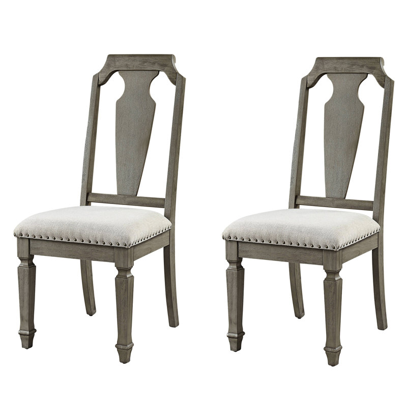 2 chaises d'appoint en lin beige - finition chêne vieilli, chaise en bois rustique (2) lin, nuance