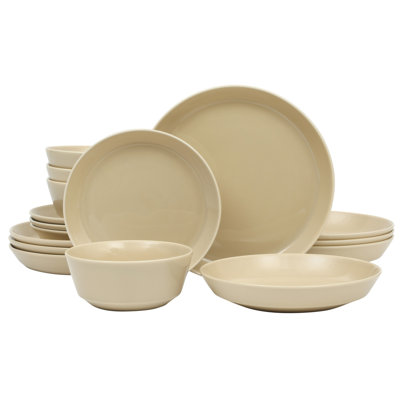 Service de vaisselle 16 pièces pour 4 assiettes en porcelaine Gibson Home Summer Shades