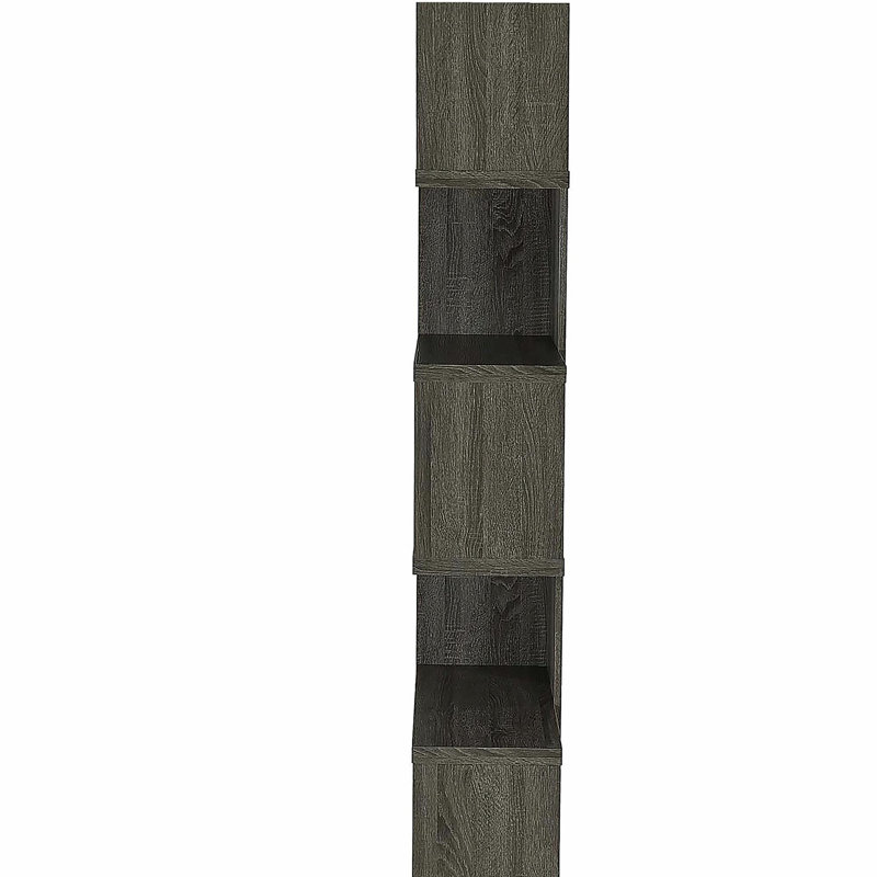 Vintage gray 5-tier bookshelf