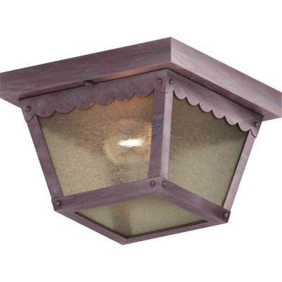 1-Light Outdoor Prairie Rock Flush Mount Ceiling Fixture -  Volume Lighting, V7231-22