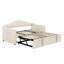 Structure de lit de jour simple rembourrée - Lit gigogne réglable, port de charge USB / Type-C, 2 poches latérales, aucun sommier requis-482278486