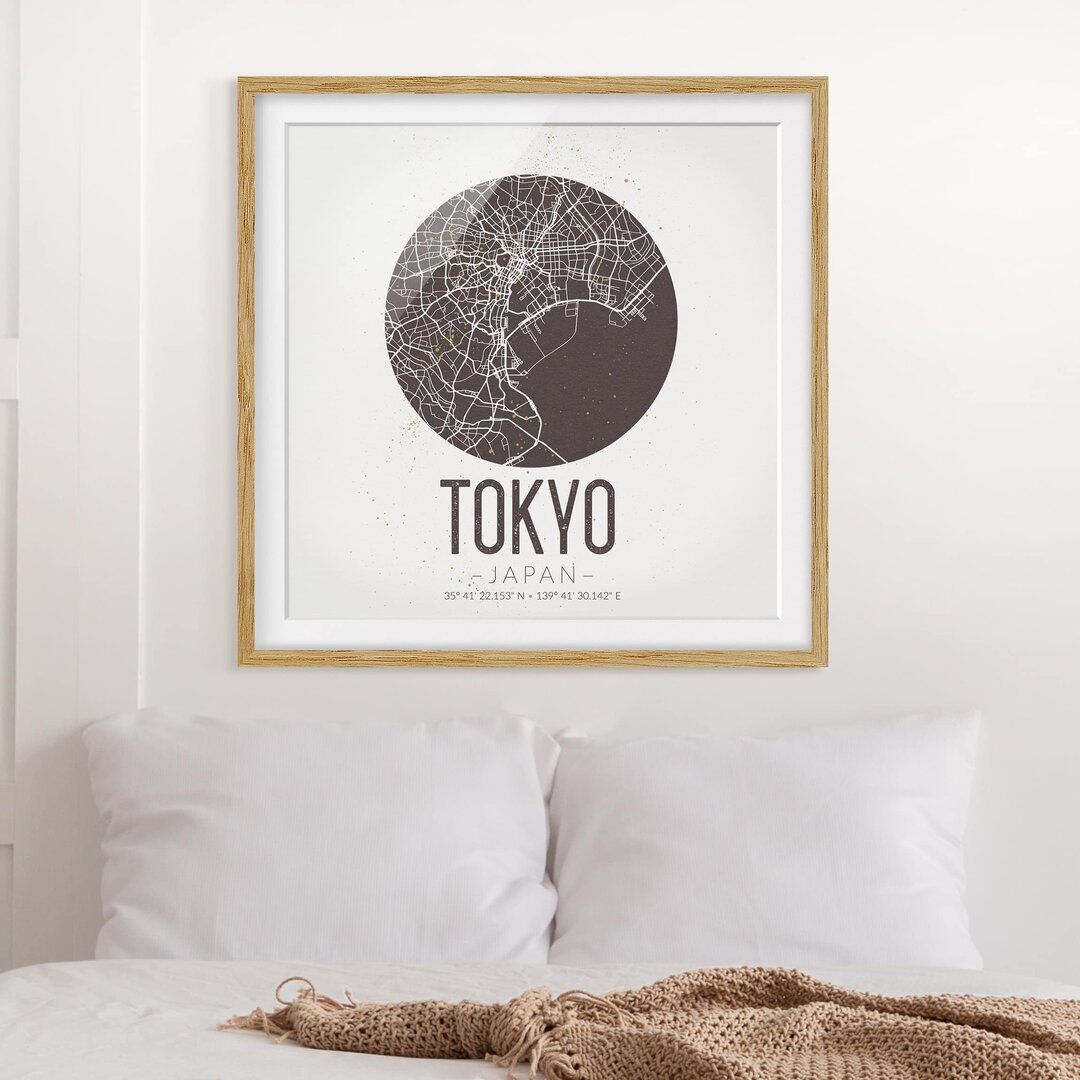 Gerahmtes Poster Tokyo Map