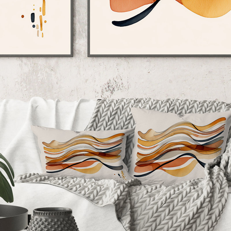 Coussin décoratif Burnt Orange Waves Abstract VI - Abstract Spirals