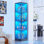 4-Tier Corner Display Cabinet with 3 Color Light, Display Case for Playroom, Bedroom