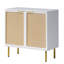 Armoire d'appoint en rotin 2 portes 31,5 po avec tablette intérieure fixe Bilal