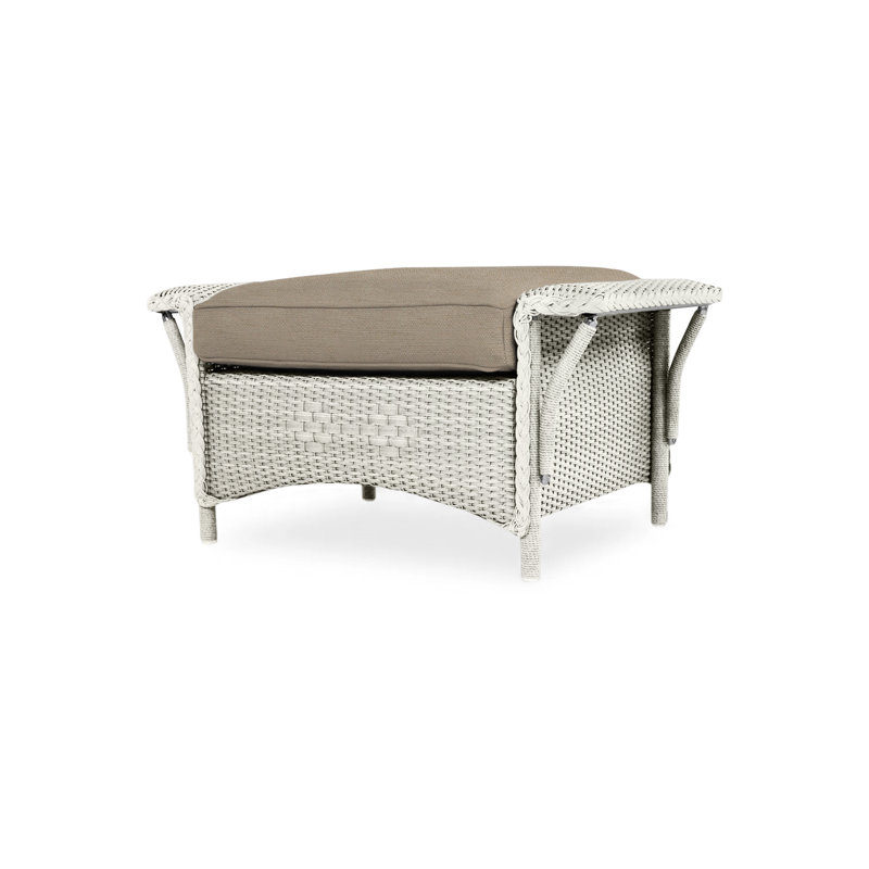 Nantucket Outdoor Ottoman, Consider Indigo, Matte White