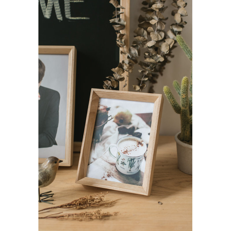 Datto Khaki Solid Wood Shadow Box Picture Frame, 4" x 6"
