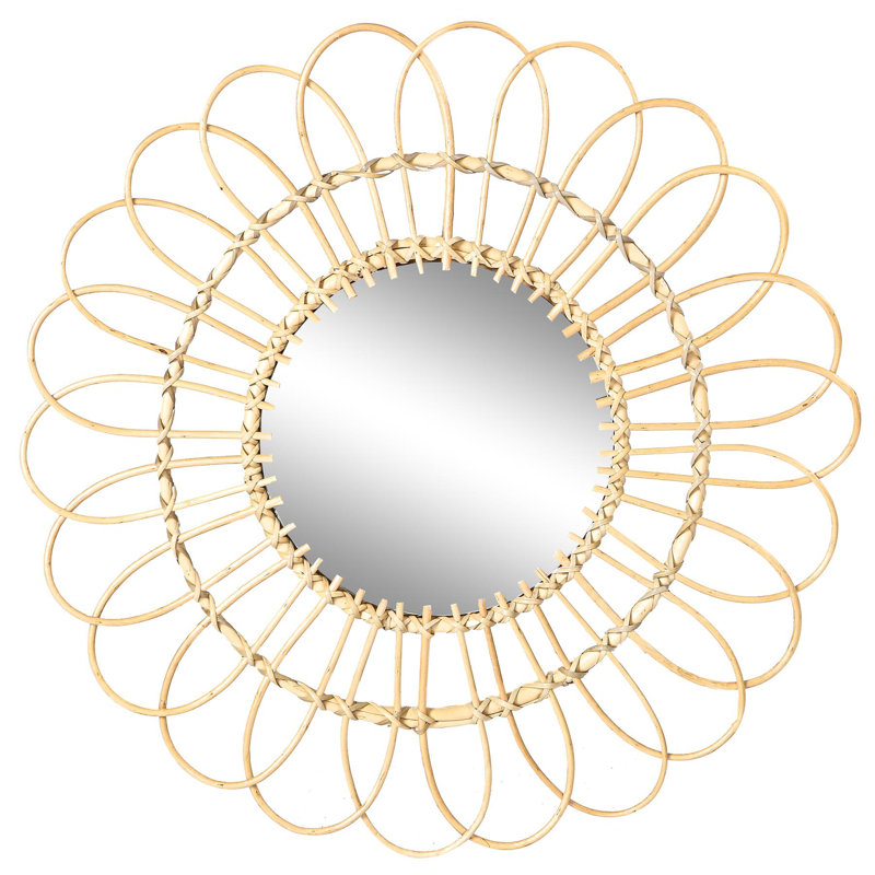 Daisy Rattan Flat Wall Mirror