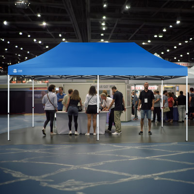  Commercial 20 Ft. W x 10 Ft. D Pop Up Canopy  Thicken Frame Heavy Duty Tent for Events Blue