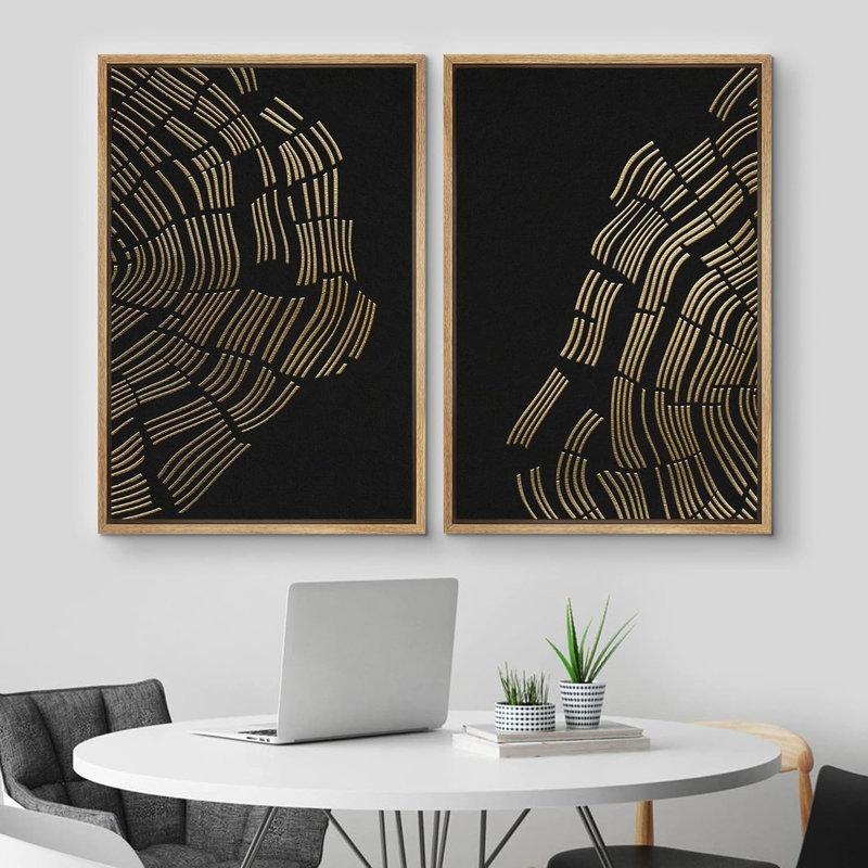 «Black Tan Ring Spiral», 2 pièces, H 24 po x l 16 po, Naturel