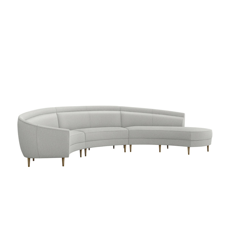 Capri Sectional, Right Hand Facing, Icy Gray, Fresco 100% Polyester