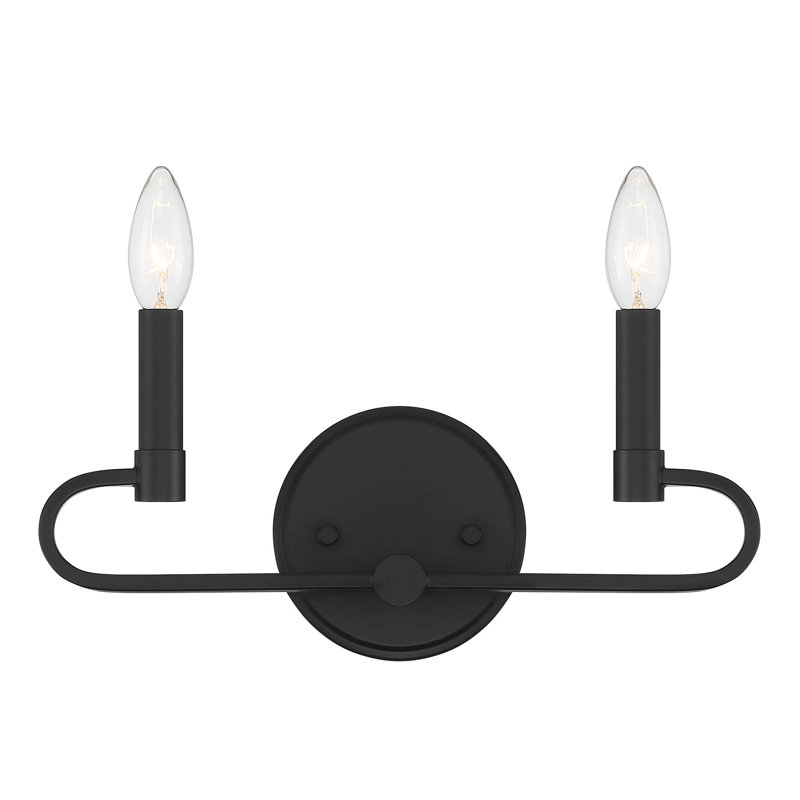 Éclairage de salle de bain à intensité variable 2 lumières Madel, Noir mat