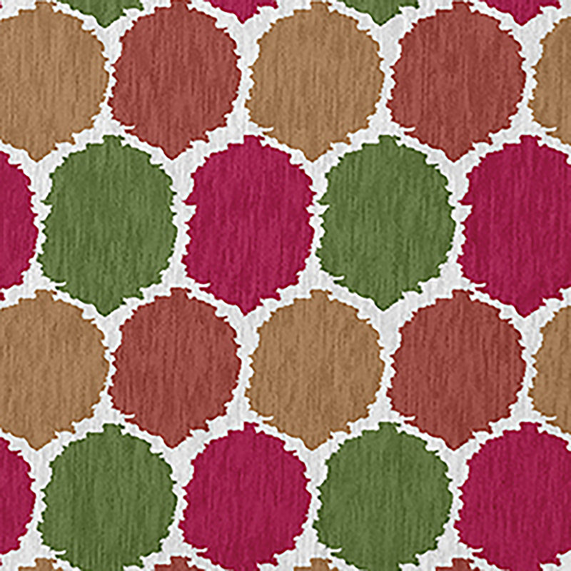 Tapis intérieur / extérieur en chenille tissé à la machine à motif géométrique orange, Rectangle 2 pi x 3 pi