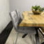 Brown Wooden Dining Table with 2 Black Chairs and Bench - Dining Furniture-802387003-802387000