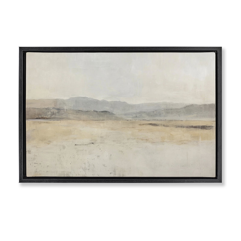  Toile flottante encadrée Minimal Desert Horizon par LSR Design Studio, Cadre flottant noir de jais, H 17 po x l 25 po