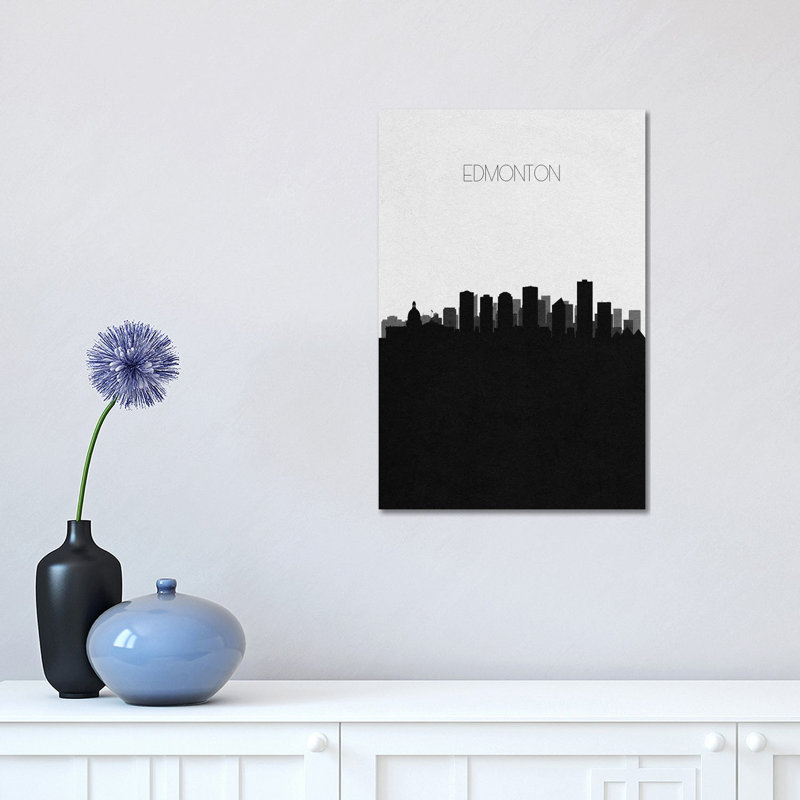 Edmonton, Canada City Skyline by Ayse Deniz Akerman - Print on Canvas, Wrapped Canvas, 66.04 cm H x 45.72 cm W x 3.175 cm D