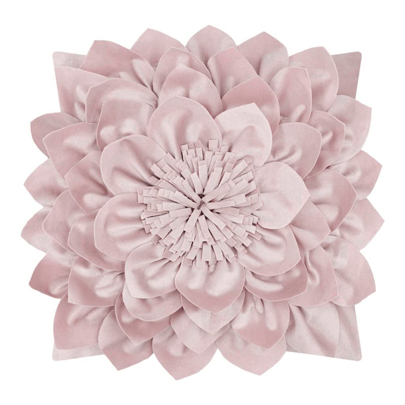 Appliqued Velvet Pillow Cover, Rose Gold