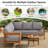 Spacious Patio Sofas, Acacia Wood Modern Corner Design For Backyard