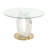 47.2'' Modern Luxury Clear Glass Round Dining Table for 4-6, Modern Kitchen Table with Tempered Glass Top & Stainless Steel Legs, Circle Dining Table for Home, Living Room, Apartment-2074553611-2049904757