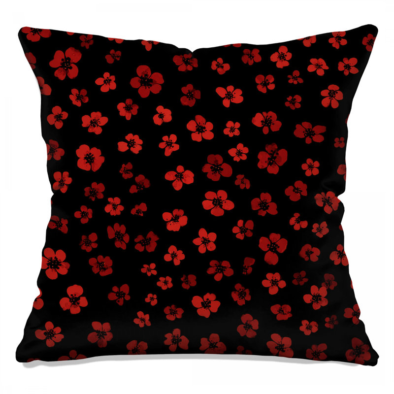 Coussin décoratif fleurs, coussins double face floraux, 14 X 14 pouces