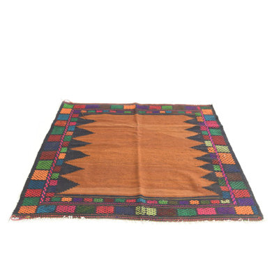 Tapis carré brun clair Noe