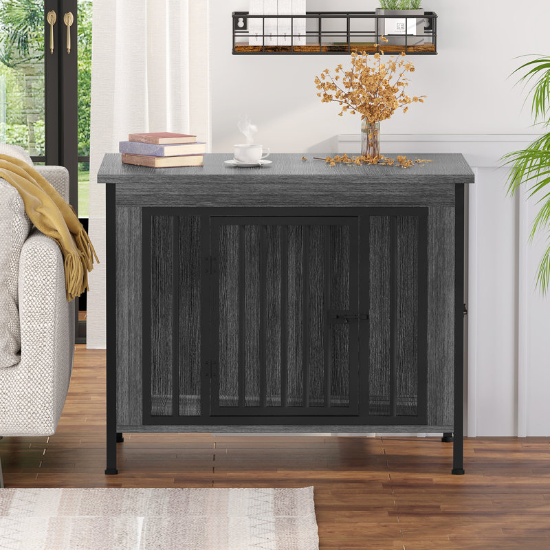 Cage pour animaux de grande taille avec séparateur, H 27,9 po x l 31,5 po x P 22,4 po, Gris foncé