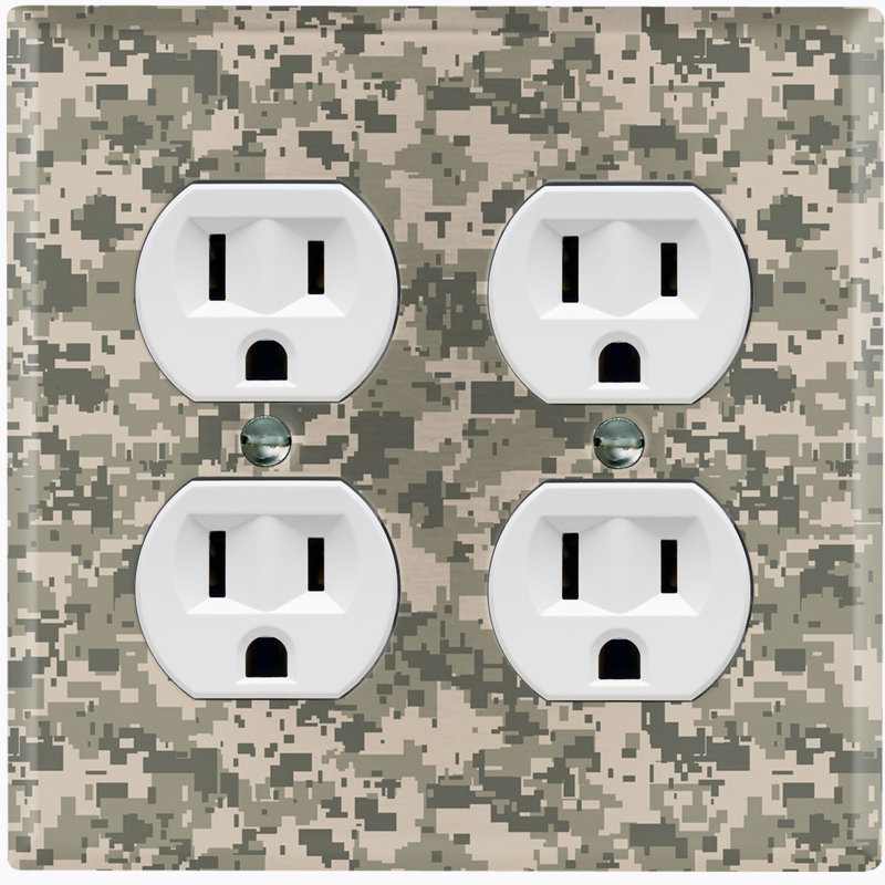 Patterned 2 - Gang Duplex Outlet Standard Wall Plate
